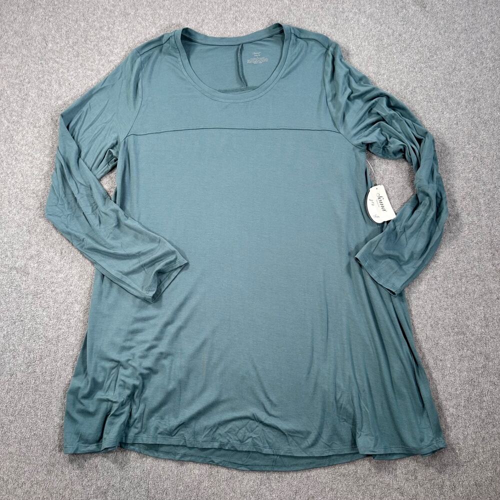 Soma Tunic Tee Shirt Women's Large Green Long Sleeve New Soft Jersey Comfortable